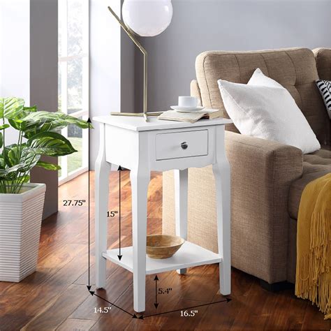 small white wood side table